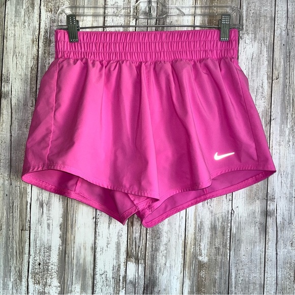 Nike Pink Mid Rise 3” Brief Lined Shorts - Picture 2 of 5